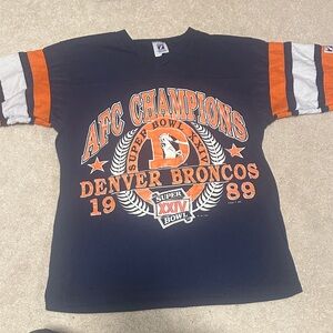 Vintage 1989 Denver Broncos Jersey style single stitch tee